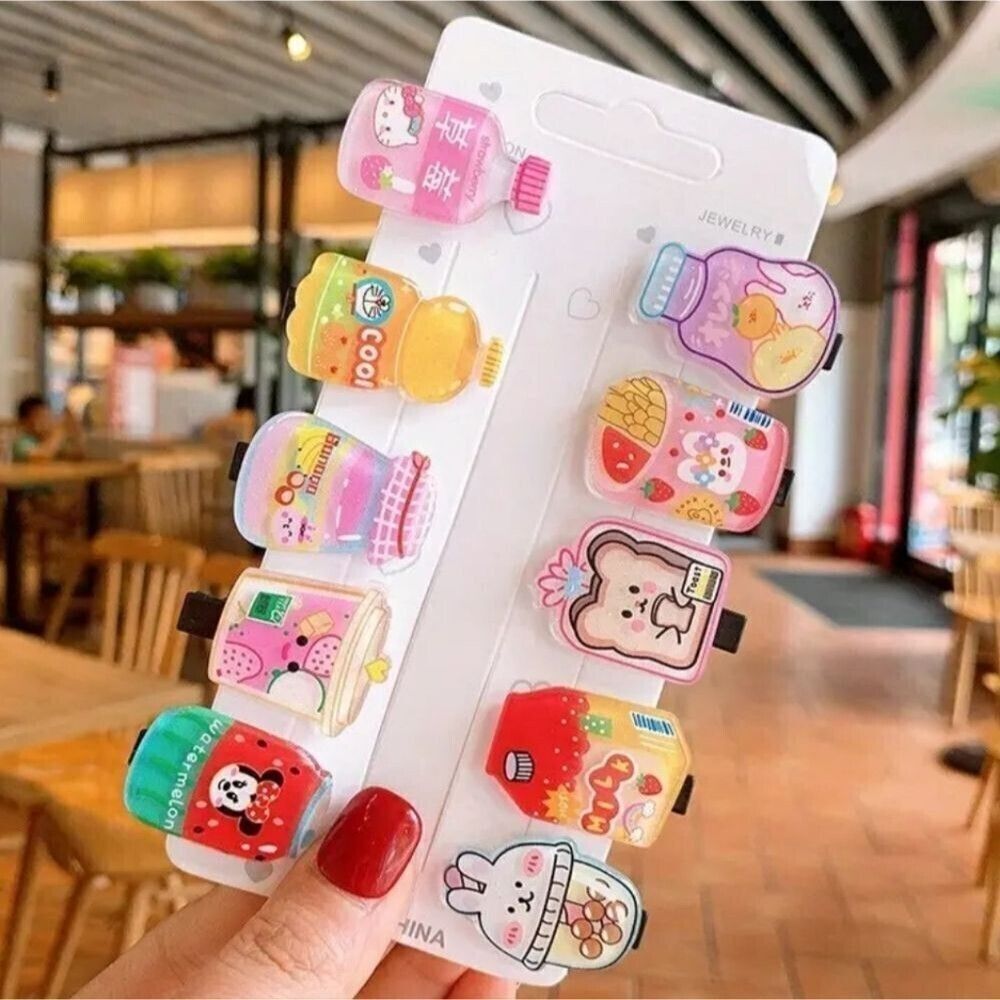 10pcs Cute Cartoon hello kitty Hair Clips Set - Perfect Holiday Gift For…